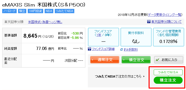 つみたてNISA 楽天証券